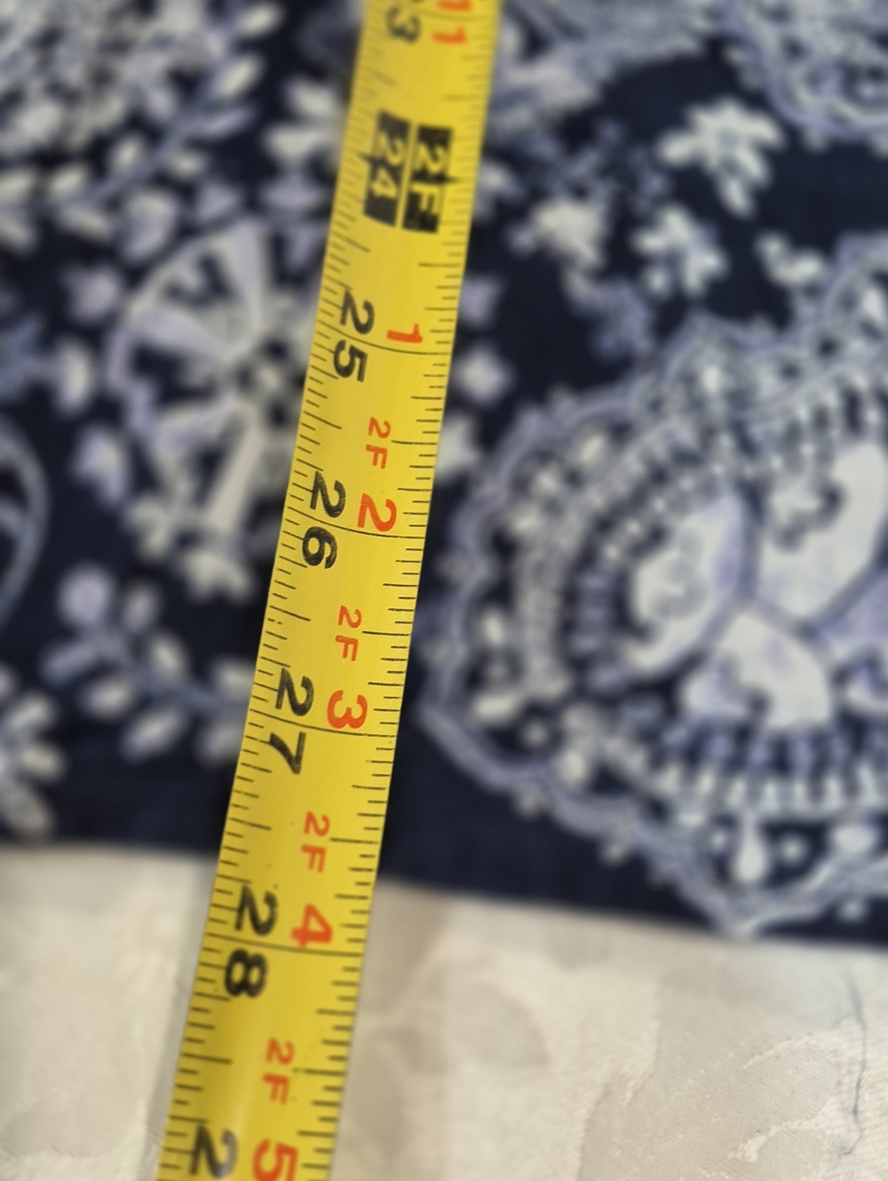 Eddie Bauer Size Larde Navy Blue Paisley Midi Skirt - Picture 6 of 17